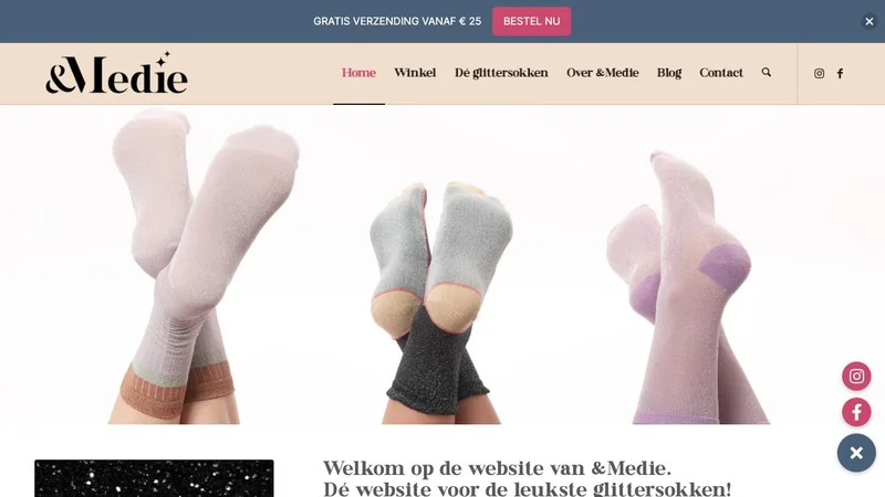 Screenshot van de website van &Medie