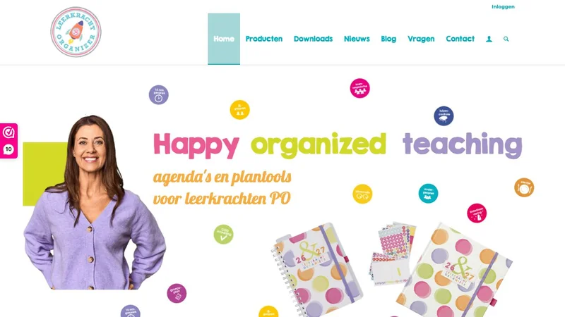 Screenshot van de website van Leerkracht organizer