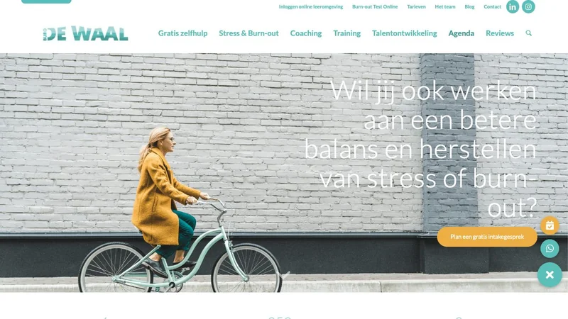 Screenshot van de website van Buro de Waal