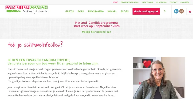 Screenshot van de website van Candidacoach