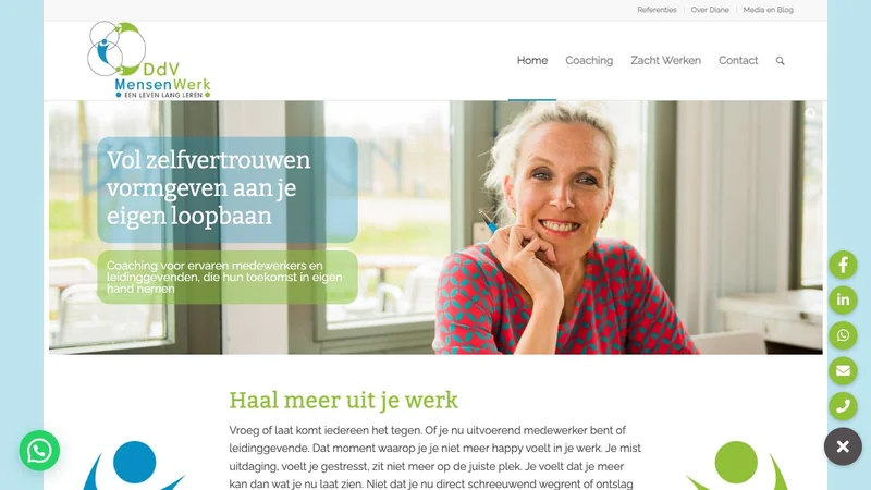Screenshot van de website van DdV Mensenwerk