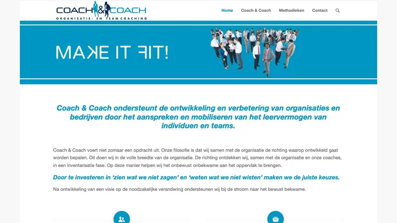 Screenshot van de website van Coach & Coach