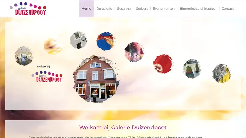 Screenshot van de website van Galerie Duizendpoot