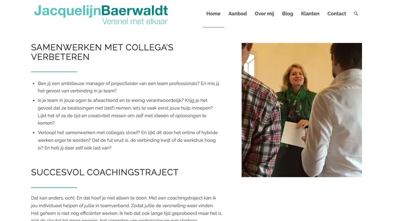 Screenshot van de website van Versnel met elkaar